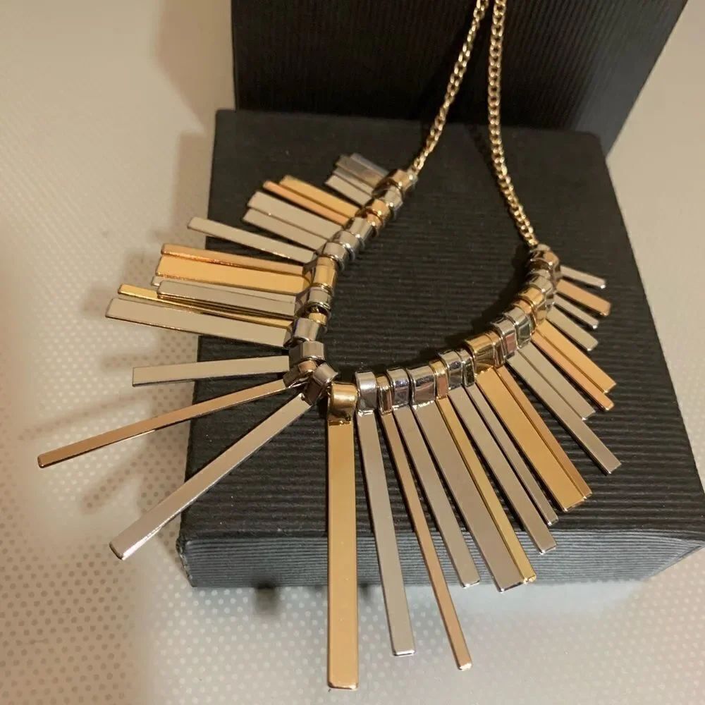 Dia and Co. Silver Gold Tone Statement Necklace‎